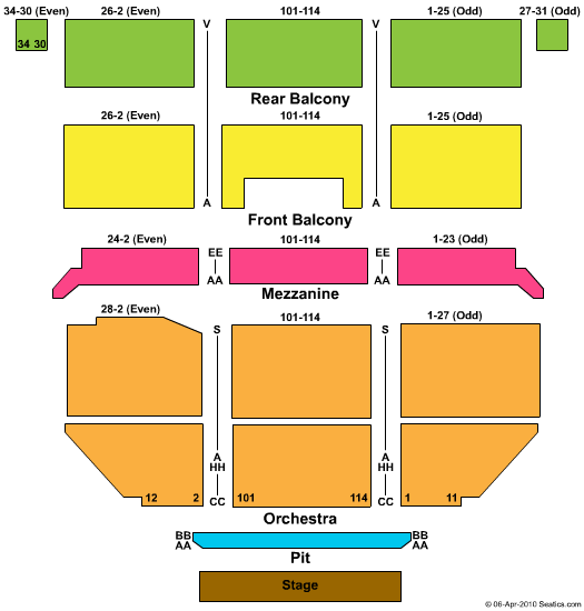 Saban Theatre Seating Chart